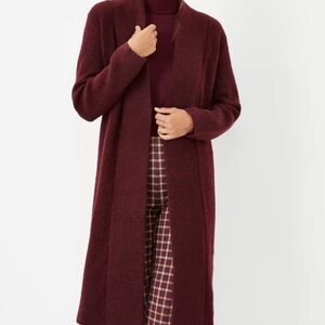 ANN TAYLOR Burgandy Coatigan Sweater XL